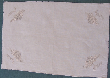 Textile - Thelma Crawford Waratah Mat, c. 1940