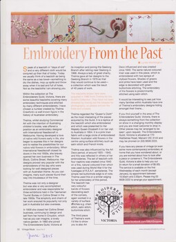Thelma Crawford 'Embroidery From the Past' Vintage Made June 2015