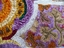 19 th C Chenille Embroidered Table Cover