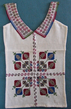  Brussels 1912 Cross Stitch on Linen Garment Front