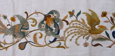 1920 's Crewel Embroidery Curtain