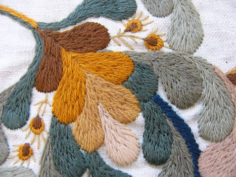 1920's Crewel Embroidery Curtain