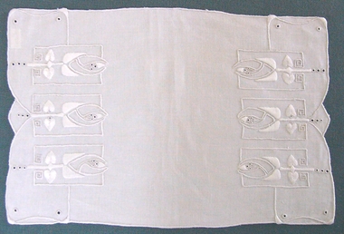 Art Deco White Work Mat