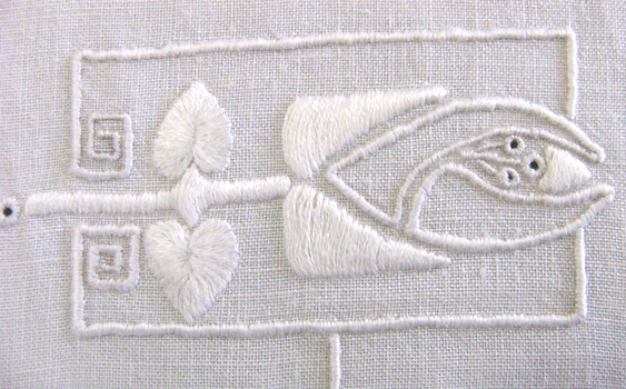 Art Deco White Work Mat