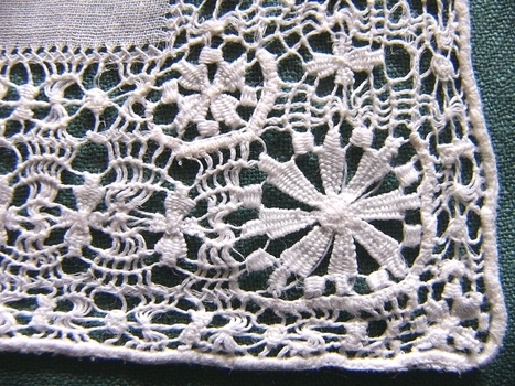 Cotton Handkerchief with Drawn Thread Border