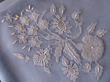 Italian Silk Chiffon Shadow Work Scarf