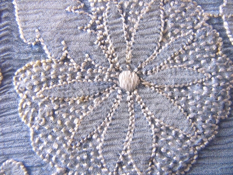 Italian Silk Chiffon Shadow Work Scarf