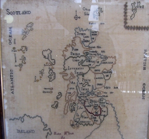 Textile - Map Sampler Scotland 1813, Marion McIlwraith, 1813