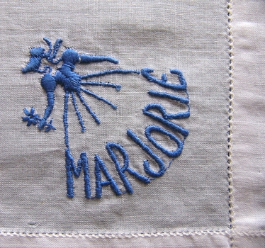 Handkerchief Blue Embroidered Dolly Varden and Marjorie