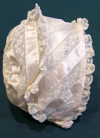 Headwear - Ribbon and Lace Baby's Bonnet, Early 20th century