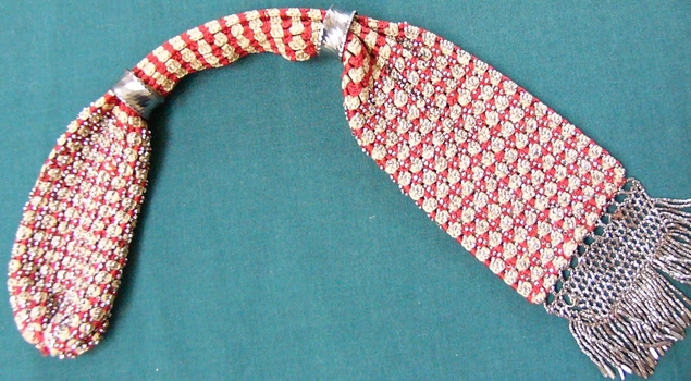 19th C Crochet and Bead Misers Purse