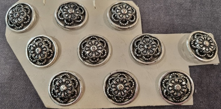 Ten Metal Rosette Buttons