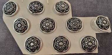 Ten Metal Rosette Buttons