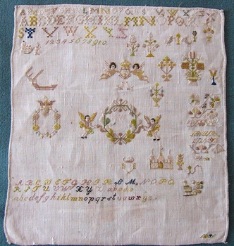 K W 19th C Dutch Embroidery Sampler