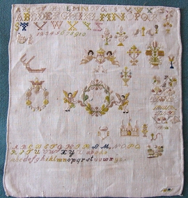 K W 19th C Dutch Embroidery Sampler