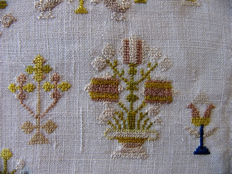 K W 19th C Dutch Embroidery Sampler