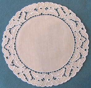 Textile - Mat, Circular Cutwork Mat, 1955