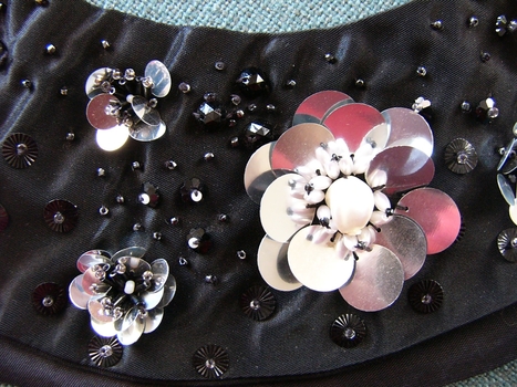Black Silk Beaded Collar