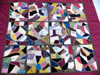 Textile - Quilt, Edith Maud Strachan, Crazy Patchwork Quilt, 1890