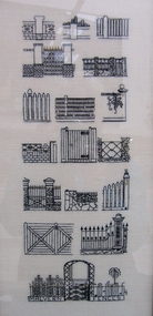 Artwork, other - Blackwork Picture, Lynette McAlister, "Malvern Fences", 1989-90