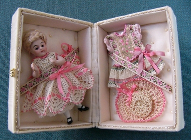 Leisure Object - Embroidered Box & Doll, Late 1800's