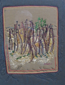 Textile - Pat Langford Embroidered Picture, Pat Langford, "Waving Grass at Jabiru", 1992