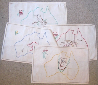 Textile - Set of Four Australiana Table Mats, Mr Brian McHenry, 1920-40