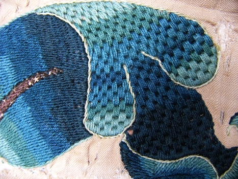 17th C Crewel Embroidery Panel