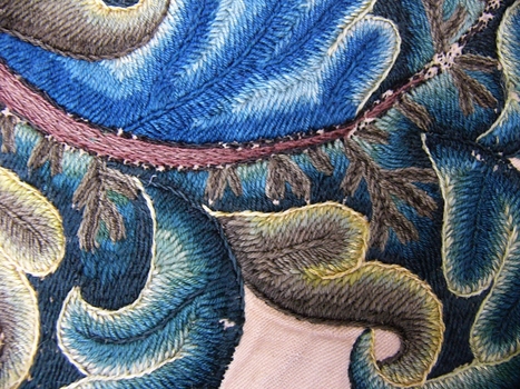 17th C Crewel Embroidery Panel