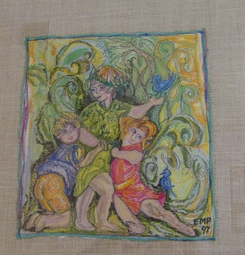 Artwork, other - Picture, Mrs Eva Phillips, "Private Moments in Public Spaces" "Cherubic Hilarity in the Amadeus Mozart Memorial Gardens", Sept-1997