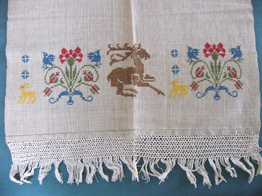 Textile - German Embroidered Towel, Early 20th century