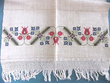 Textile - German Embroidered Towel, Eary 20th century?