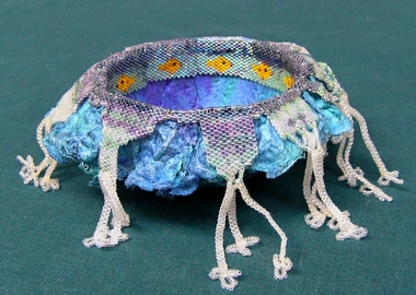 Textile - Bowl, Mrs Nina MacGeorge, "Cool Blue Water", 1998