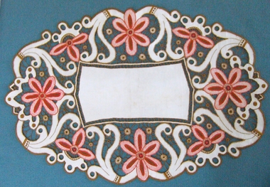 Textile - Colourful Cutwork Doyley, 1920-40