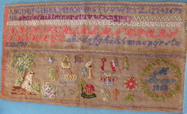 Textile - Dutch Berlin Work Sampler, Miss Margaretha Breur, 1868