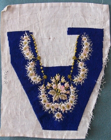 Textile - Embroidered Pair of Slipper Tops, Late 19th century
