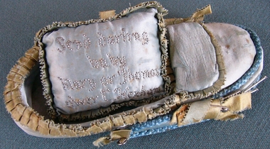 Functional Object - Victorian Baby's Shoe Pincushion, 1887 or 1888