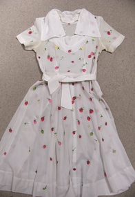 Clothing - Robia Voile Embroidered Dress, Mrs Valerie Mackay, 1950's