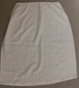 Clothing - Madeira Work Cream Silk Half Slip, 1930's