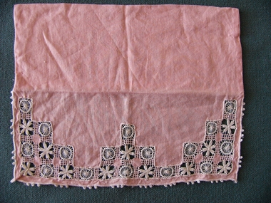 Pink Drawn Thread Linen Sachet