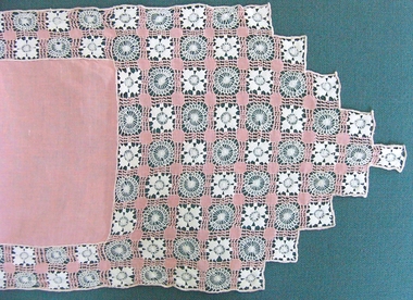 Pink Linen Drawn Thread Embroidery