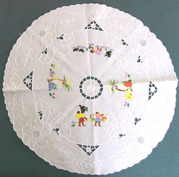 Madagascar Cut work and Embroidered Mat