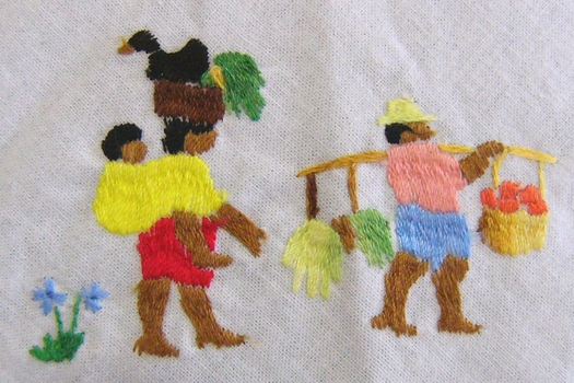 Madagascar Cut work and Embroidered Mat