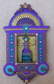 Textile - Embroidered 3D shrine, Amanda (Mandy) Ginsberg, Shrine to Metallica, Goddess, 2003
