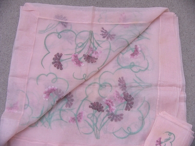 Organza  Shadow Work  Table Cloth and Twelve Napkins