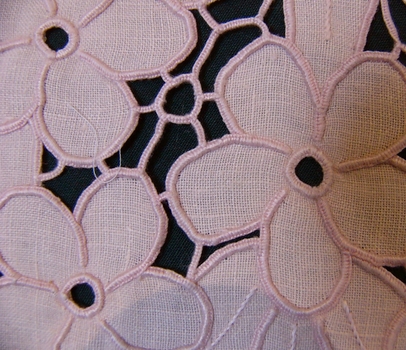 Pink Embroidered Madeira Doyley