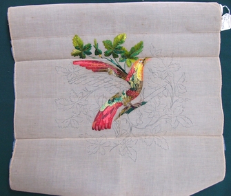 Textile - Silk Embroidery Kit, Bird in a Tree, 1900-20