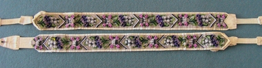 Clothing - Pair of Child's Embroidered Braces, c. 1900?