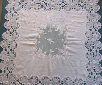 Textile - Whitework Cloth with Crochet Border, Mrs Rose Collins (nee Taylor), Em Taylor, 1900-1920