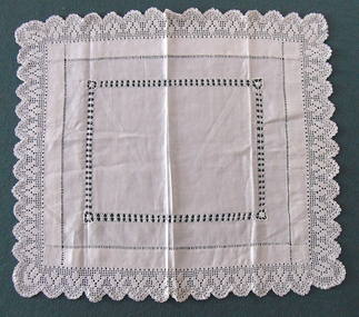 Textile - Drawn Thread Mat with Crochet Border, Mrs Rose Collins (nee Taylor), c. 1920